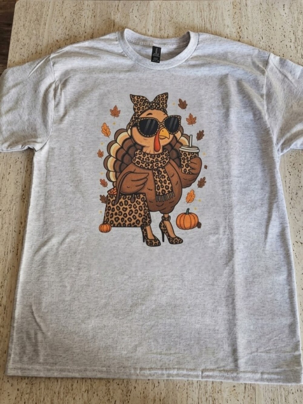 Thanksgiving shirt cute humor popular fall turkey Cheetah Print